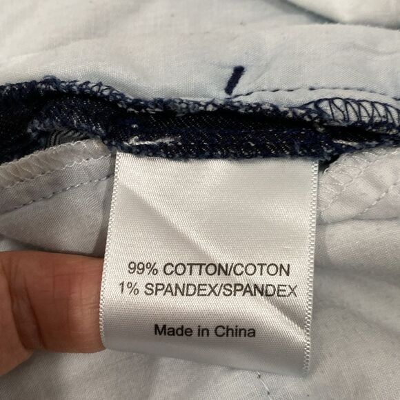 Tory Burch Dark Blue Trouser Shorts Gold Tone Signature Button Zipper Closure - Picture 8 of 14